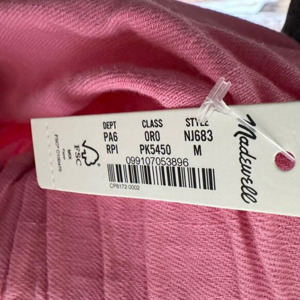 Madewell Shorts Clean Pull-On in Linen-Cotton Pink Medium Summer Casual Classic - Picture 4 of 5